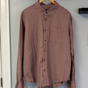 Men's Red/Brown Checkered Flannel Shirt Sz XXL Eddie Bauer